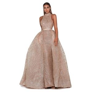 Portia And Scarlett Gold Overskirt Gown